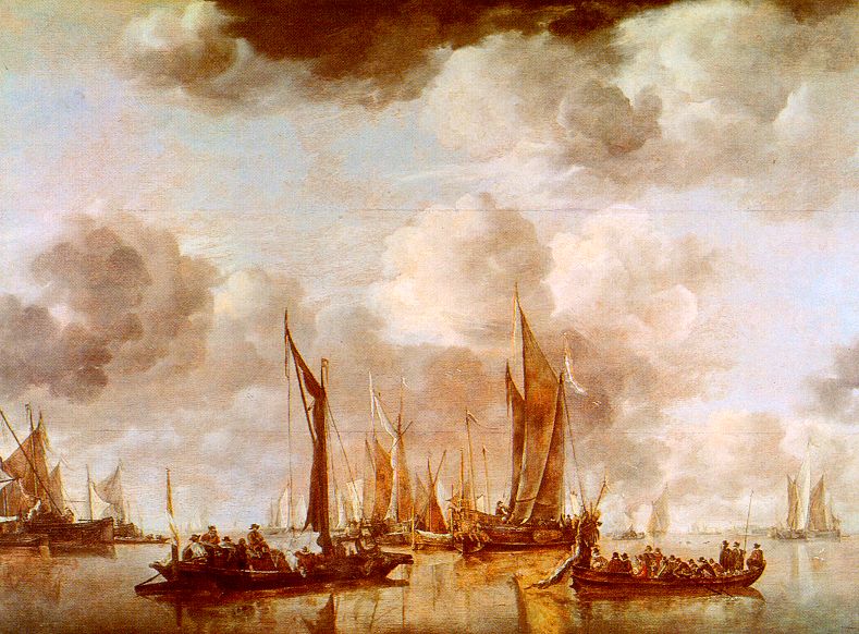 Jan van de Cappelle A Dutch Yacht and Many Small Vessels at Anchor
